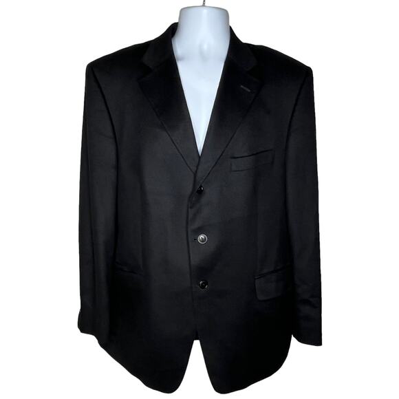 Arnold Brant Sport Coat 44 R 100% Cashmere Jacket Blazer 3 Button Black Canada - Picture 4 of 14